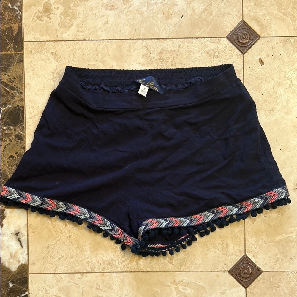 Cato Blue High Waist Shorts with Colorful Trim🥞